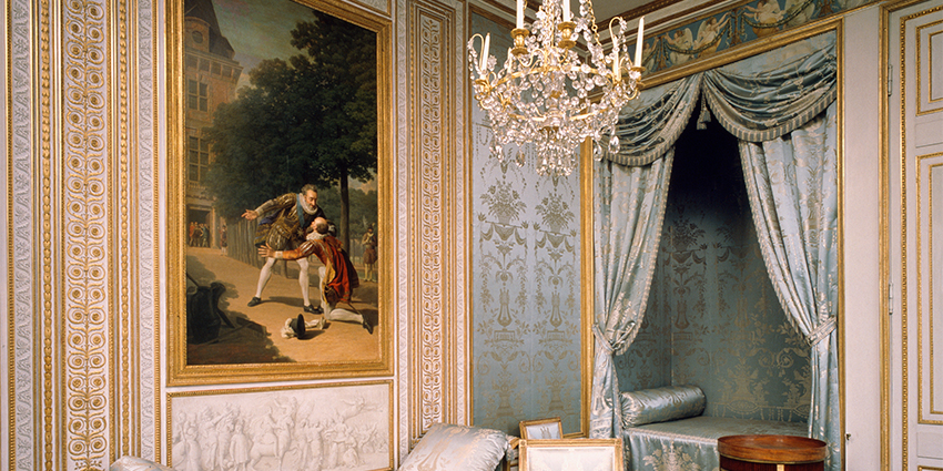 Sully vid Henrik IV:s fötter. Oljemålning av Alexander Roslin i Gustav III:s paviljong